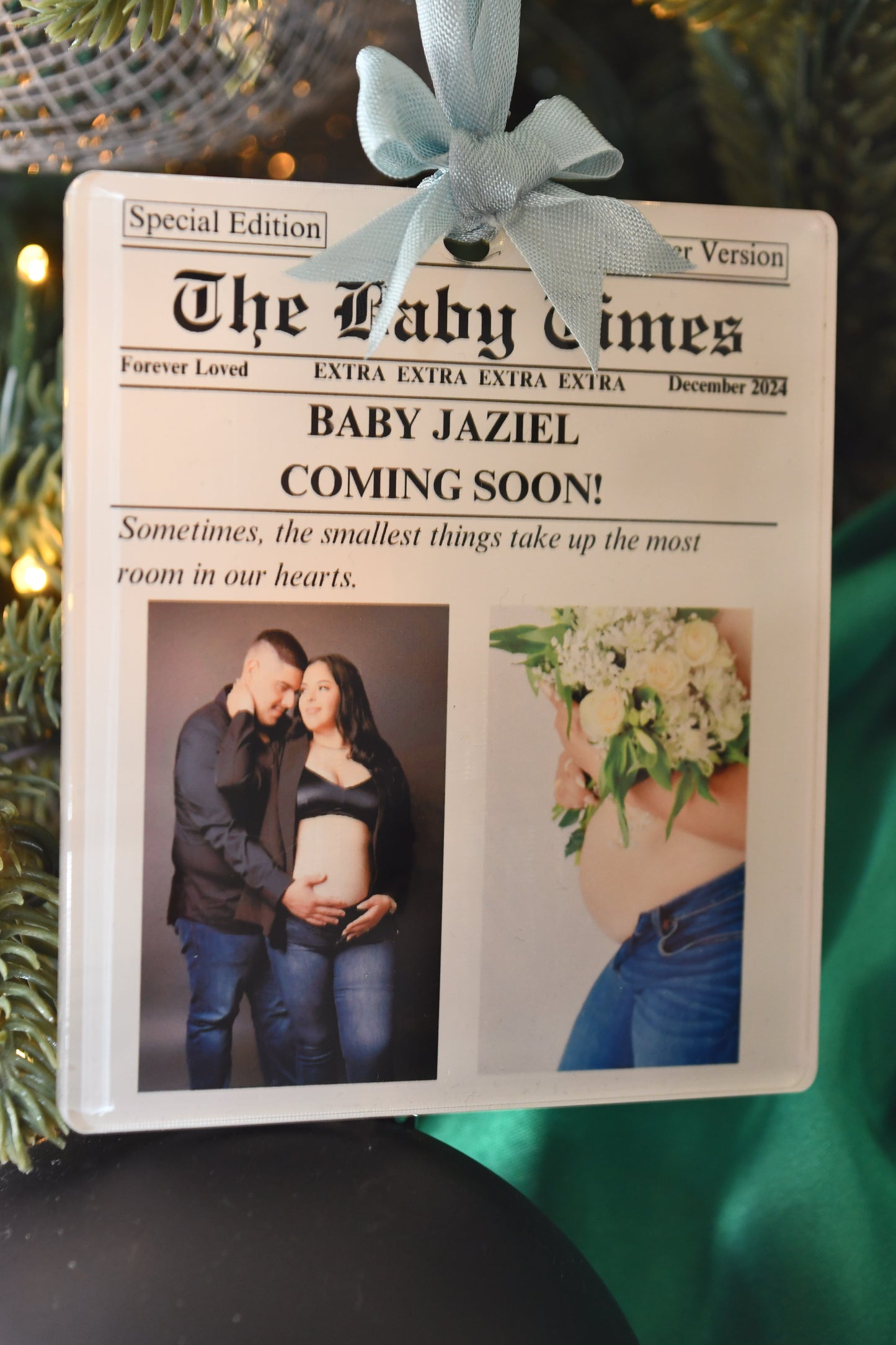 Newspaper -Baby is Coming Soon-Ornament