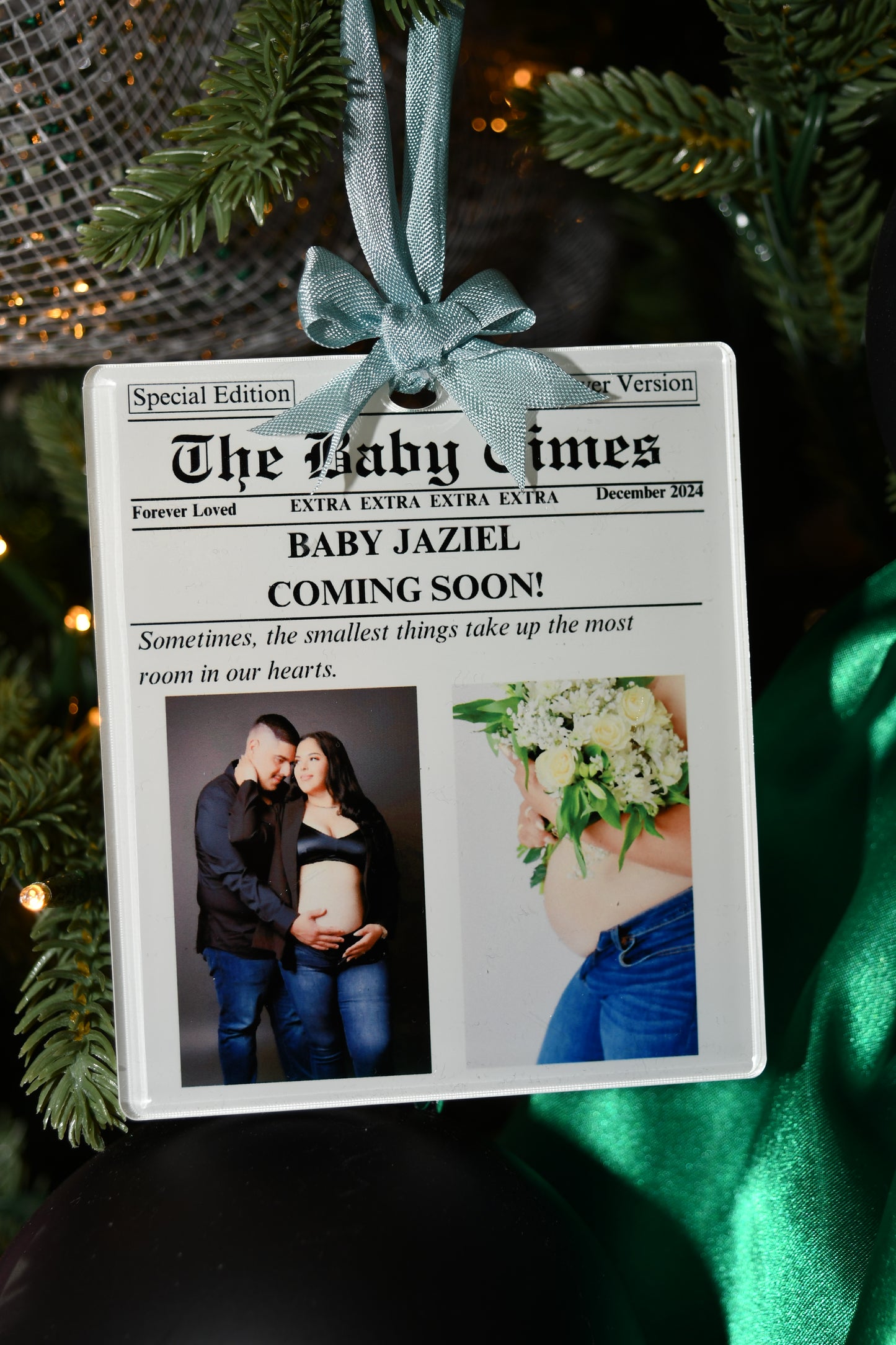 Newspaper -Baby is Coming Soon-Ornament