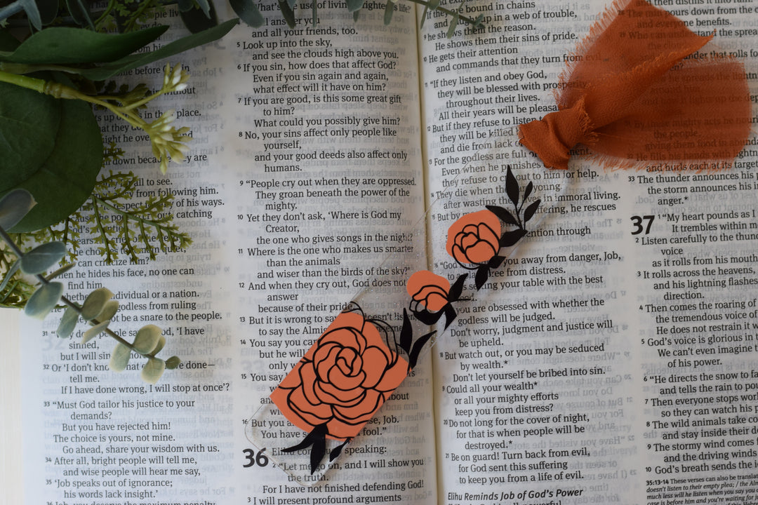 Floral Acrylic Bookmark